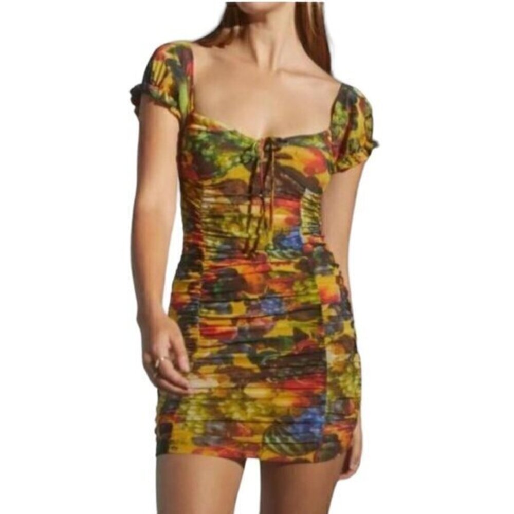Urban Outfitters UO Retro Fruit Off-Shoulder Mini Dress